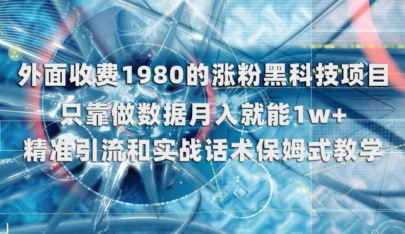外面收费1980的涨粉黑科技项目，只靠做数据月入就能1w+【揭秘】-创新Ovo