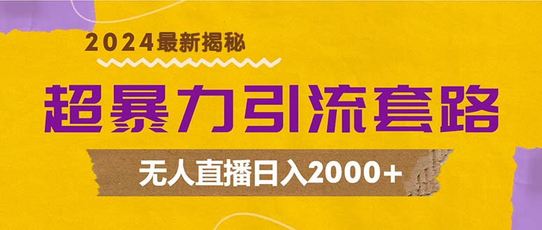 超暴力引流套路，无人直播日入2000+-创新Ovo