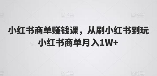 小红书商单赚钱课，从刷小红书到玩小红书商单月入1W+-创新Ovo