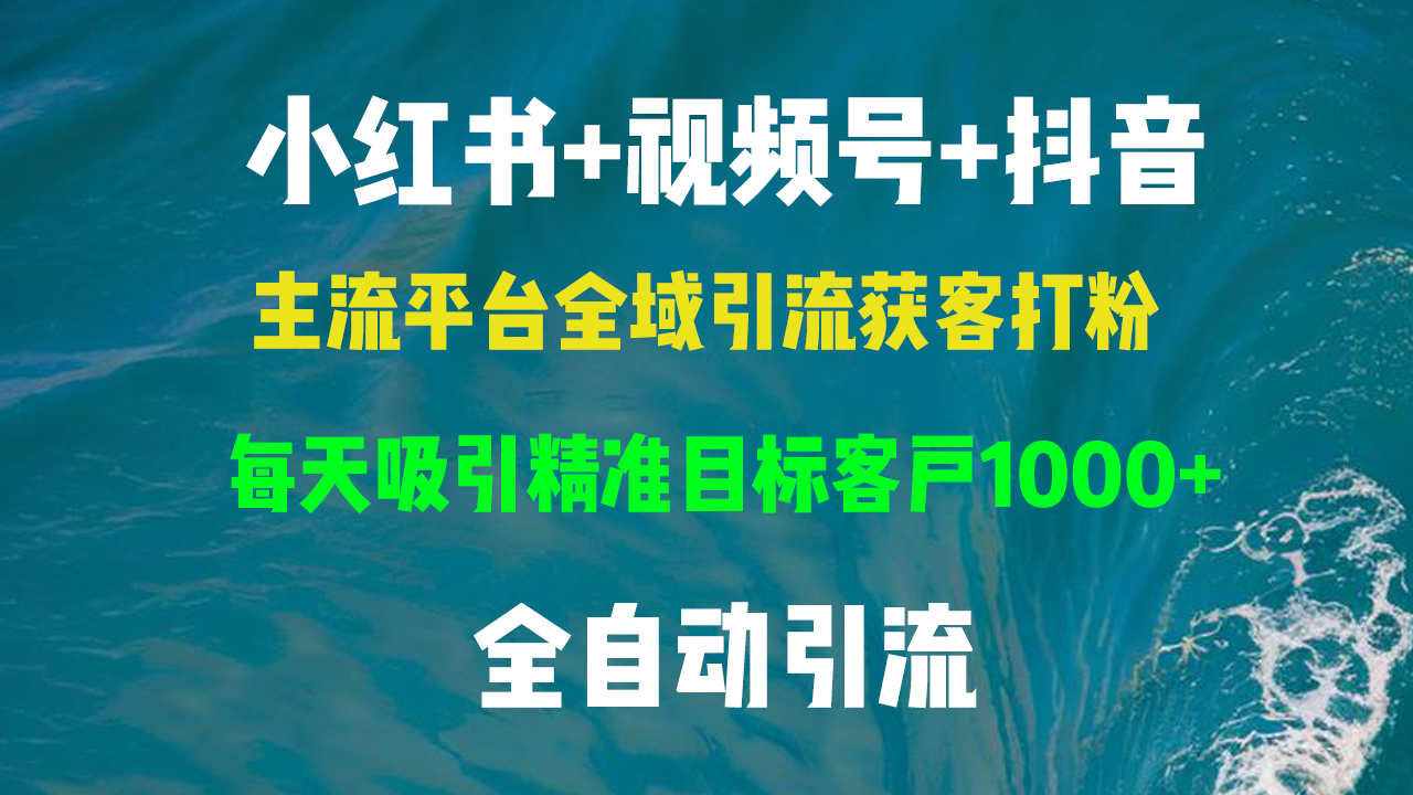 小红书，视频号，抖音主流平台全域引流获客打粉，每天吸引精准目标客户…-创新Ovo