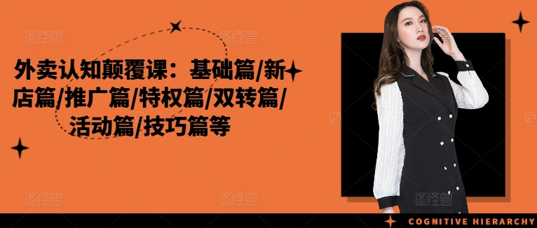 外卖认知颠覆课：基础篇/新店篇/推广篇/特权篇/双转篇/活动篇/技巧篇等-创新Ovo