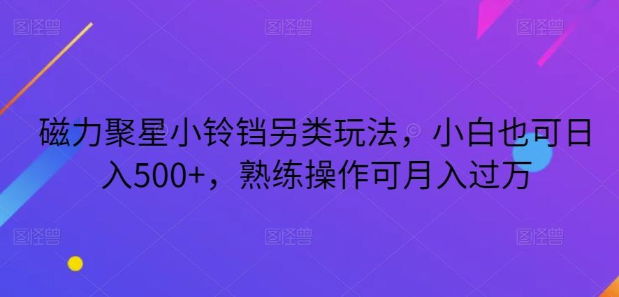 磁力聚星小铃铛另类玩法，小白也可日入500+，熟练操作可月入过万-创新Ovo