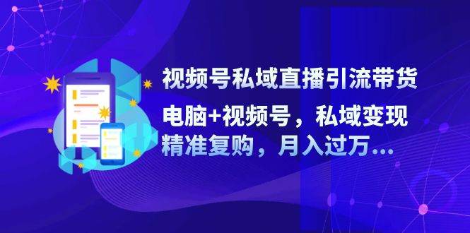 视频号私域直播引流带货：电脑+视频号，私域变现，精准复购，月入过万…-创新Ovo