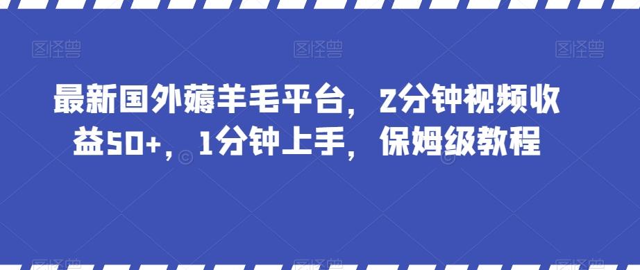 最新国外薅羊毛平台，2分钟视频收益50+，1分钟上手，保姆级教程【揭秘】-创新Ovo