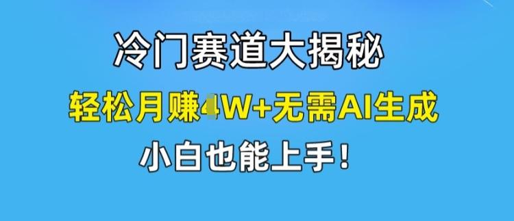冷门赛道大揭秘，轻松月赚1W+无需AI生成，小白也能上手【揭秘】-创新Ovo