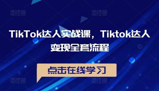 TikTok达人实战课，Tiktok达人变现全套流程-创新Ovo