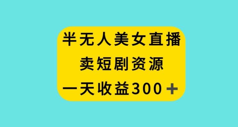 半无人美女直播，卖短剧资源，一天收益300+【揭秘】-创新Ovo