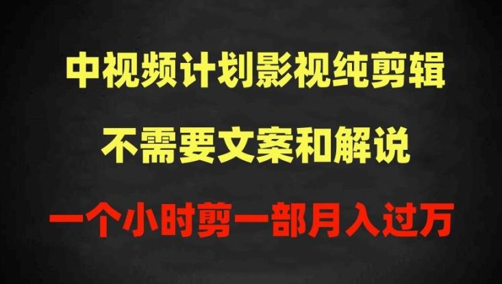 中视频计划影视纯剪辑，不需要文案和解说，一个小时剪一部，100%过原创月入过万【揭秘】-创新Ovo