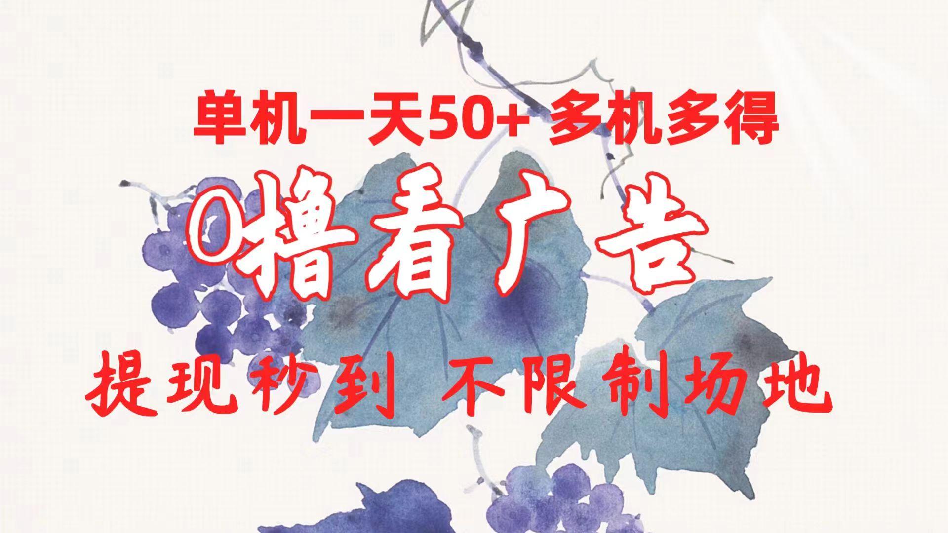 0撸看广告 单机一天50+多机多得 提现秒到 不限制场地操作-创新Ovo