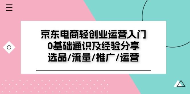 京东电商-轻创业运营入门0基础通识及经验分享：选品/流量/推广/运营-创新Ovo
