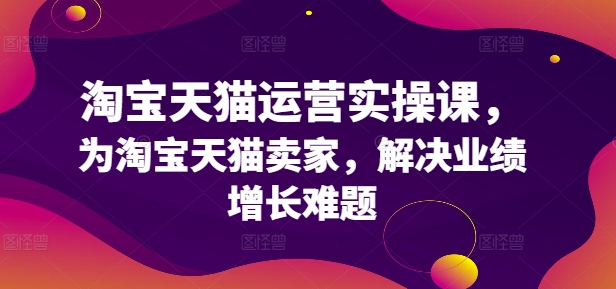 淘宝天猫运营实操课，为淘宝天猫卖家，解决业绩增长难题-创新Ovo