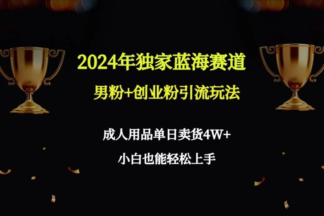 2024年独家蓝海赛道男粉+创业粉引流玩法，成人用品单日卖货4W+保姆教程-创新Ovo