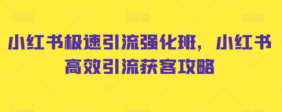 小红书极速引流强化班，小红书高效引流获客攻略-创新Ovo