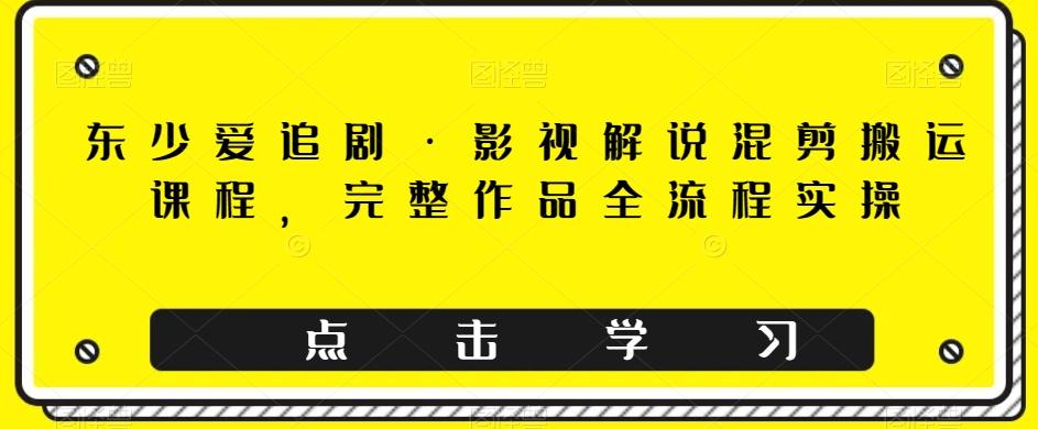 东少爱追剧·影视解说混剪搬运课程，完整作品全流程实操-创新Ovo