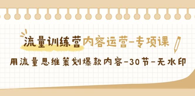 流量训练营之内容运营专项课，用流量思维策划爆款内容(30节课)-创新Ovo