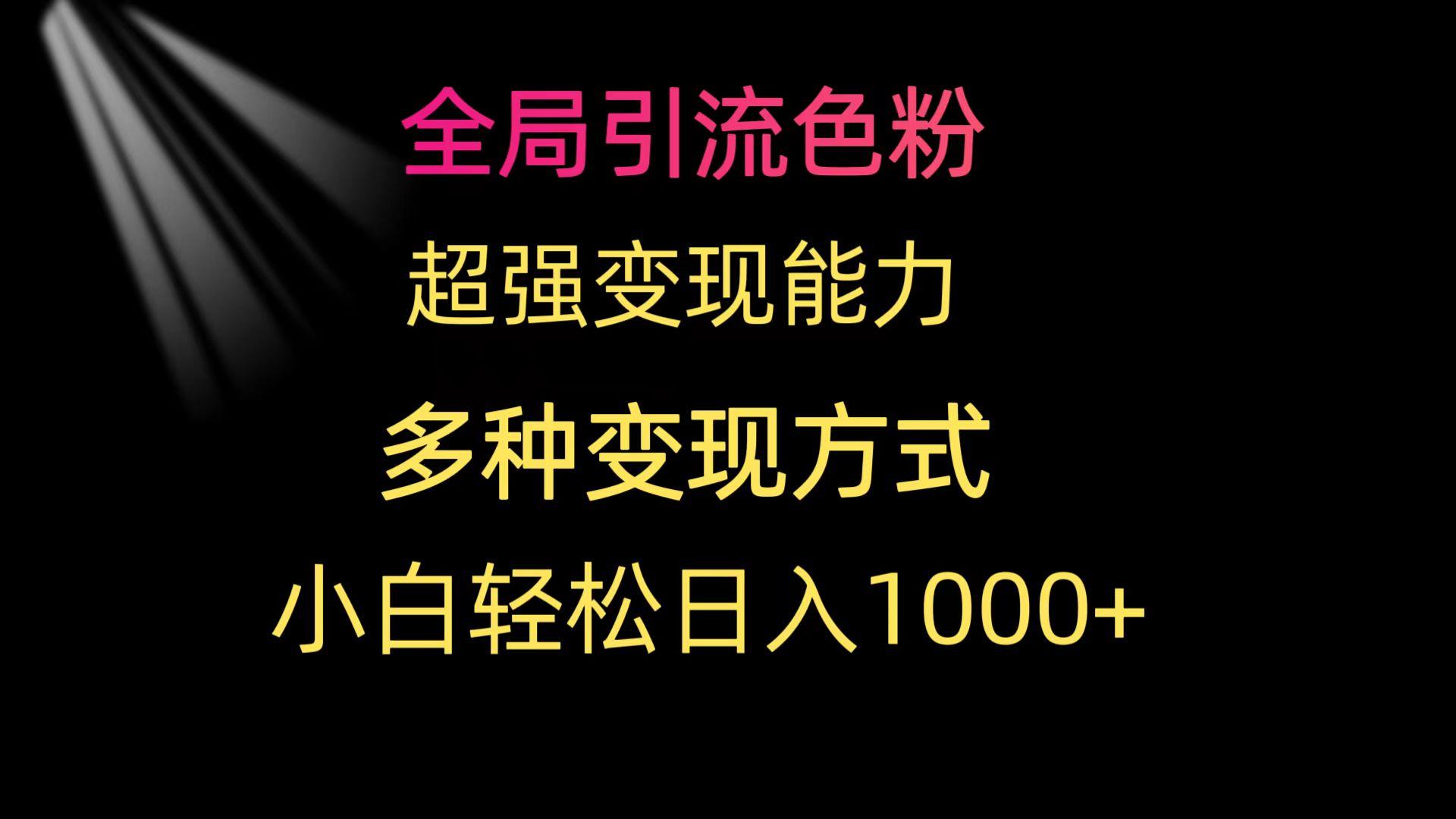 (9680期)全局引流色粉 超强变现能力 多种变现方式 小白轻松日入1000+-创新Ovo