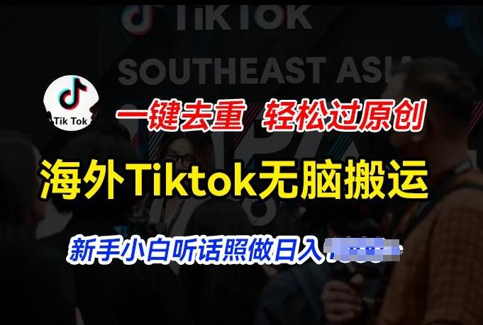 海外Tiktok短视频无脑搬运，一键去重轻松过原创，新手小白听话照做日入几张【揭秘】-创新Ovo