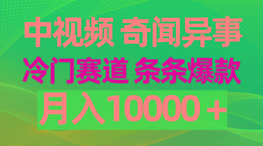 (9627期)中视频奇闻异事，冷门赛道条条爆款，月入10000＋-创新Ovo