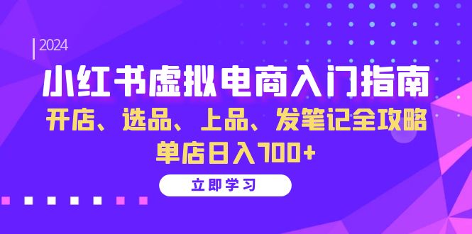 小红书虚拟电商入门指南：开店、选品、上品、发笔记全攻略 单店日入700+(更新)-创新Ovo