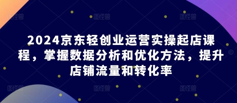 2024京东轻创业运营实操起店课程，掌握数据分析和优化方法，提升店铺流量和转化率-创新Ovo