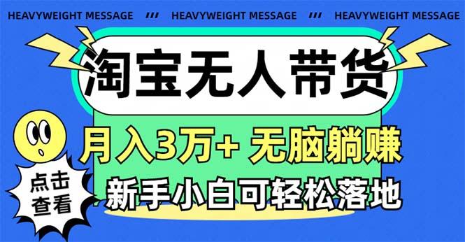 淘宝无人带货3.0高收益玩法，月入3万+，无脑躺赚，新手小白可落地实操-创新Ovo
