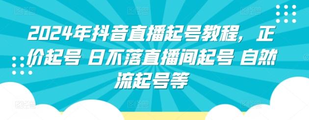 2024年抖音直播起号教程，正价起号 日不落直播间起号 自然流起号等-创新Ovo