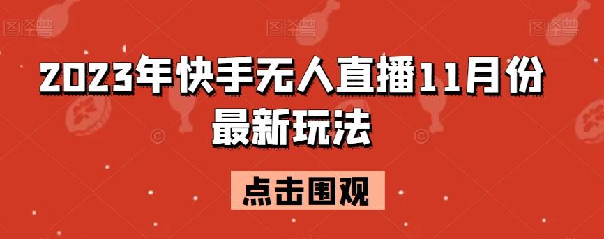 2023年快手无人直播11月份最新玩法-创新Ovo